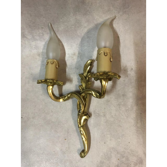 1950s Louis XV Style Luster and Bronze Chandeliers, 1950s, Set of 3 For Sale - Image 5 of 18