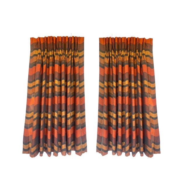 Mid-Century Modern 1960s Vintage Mid Century Modern Drapery Panels - Set of 6 For Sale - Image 3 of 7