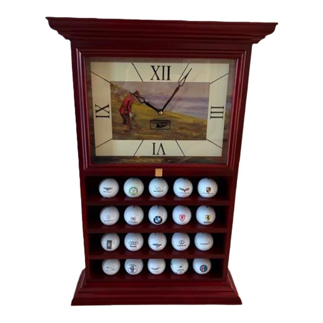 1980s Linden Pga Tour Golf Clock Featuring Iconic Cars Brands - Ferrari, Porsche, Aston Martin For Sale