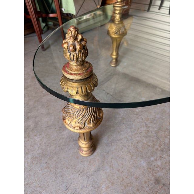 Vintage Belgium Mirodan French Style Oval Glass Coffee Table For Sale - Image 4 of 9