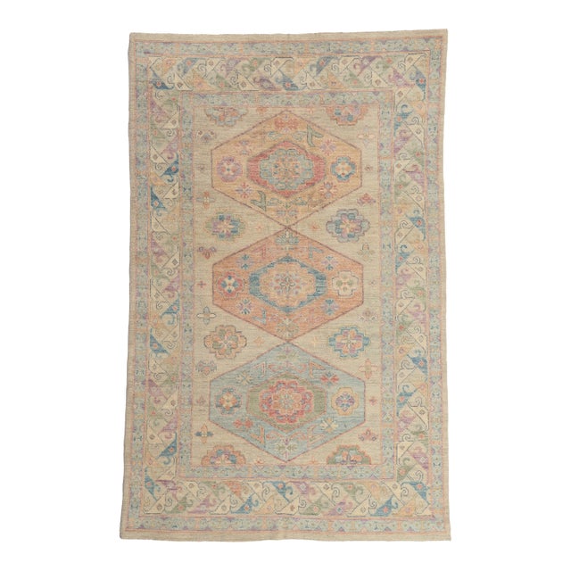 Contemporary Pakistani Oushak Rug, 05'10 X 09'02 For Sale