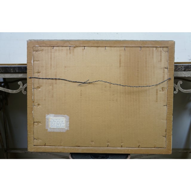 Drawing/Sketching Materials 1913 Antique Emily Hyde Indiana Country Hay Field Pastel Landscape Painting 27" For Sale - Image 7 of 11