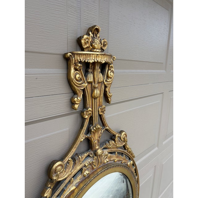 Mid-20th Century Robert Adam Style Giltwood Convex Wall Mirror For Sale - Image 11 of 13