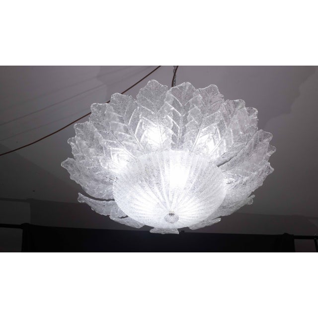 1970s Catania Large Size Murano Clear Transparent Glass Ceiling Light, 1970s For Sale - Image 5 of 12