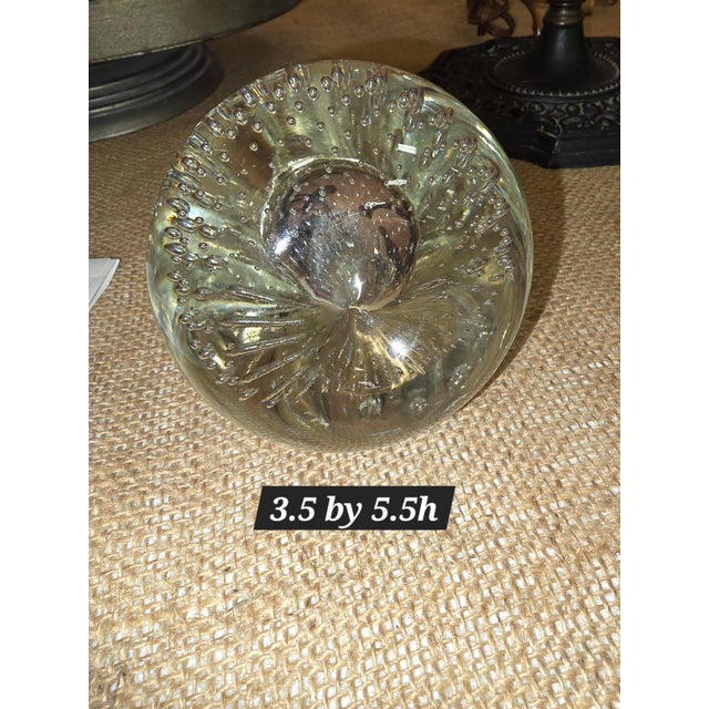 Classic Italian murano bullicante glass pear with controlled bubble distribution.