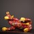 Vintage Cloisonné Enamel Golden Ox Statue With Floral Motif For Sale - Image 9 of 9