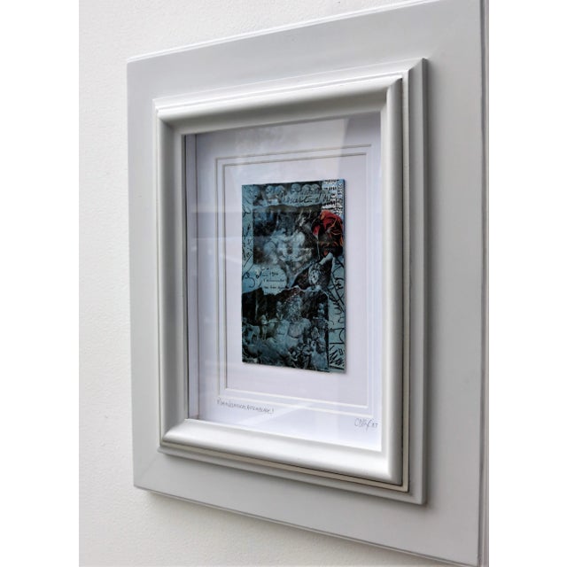 Blue Vintage Framed Assemblage Original Art by C. Damien Fox, a Pair. For Sale - Image 8 of 10