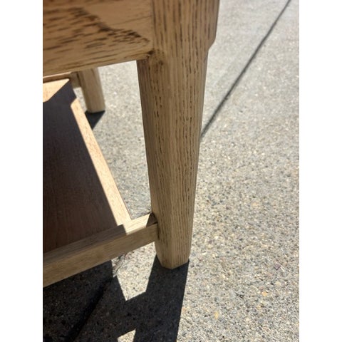Vintage Wood Side Table With Inset Stone Top and Lower Shelf For Sale - Image 11 of 17