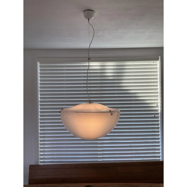 White Large Italian Pendant Lamp by Ill, 1960s For Sale - Image 8 of 11