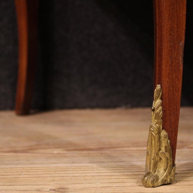 Wood French Louis XVIi Style Half-Moon Commode, 1920 For Sale - Image 7 of 13