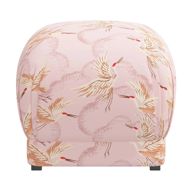 Cloth & Company Square Ottoman in Crane Flock Pink For Sale - Image 4 of 5