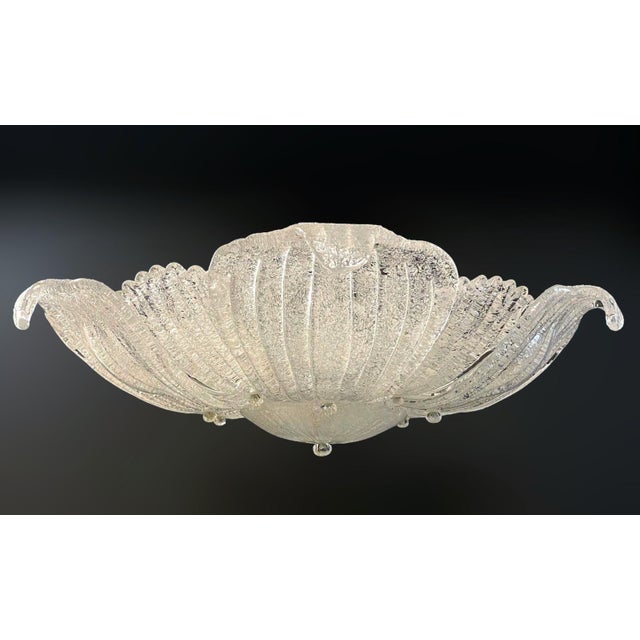 Italian 1960s Clear Graniglia Murano Flush Mount For Sale - Image 3 of 9