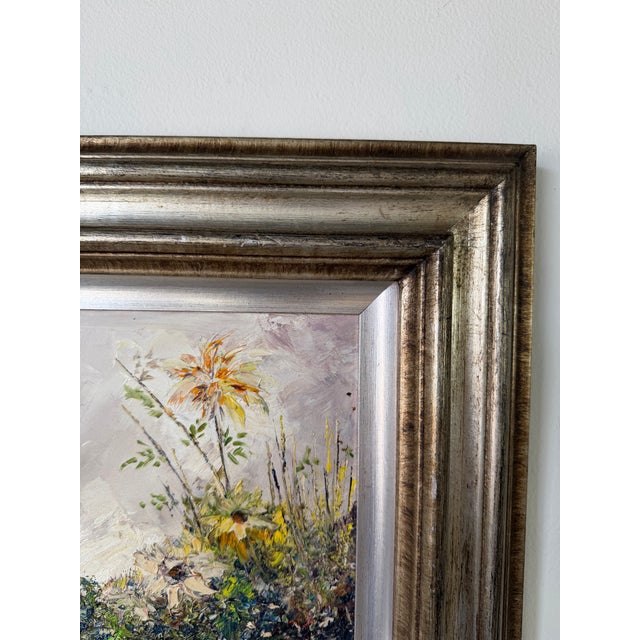 Wood 1980's Vintage Floral Still Life Oil Painting on Masonite Board - Framed For Sale - Image 7 of 11