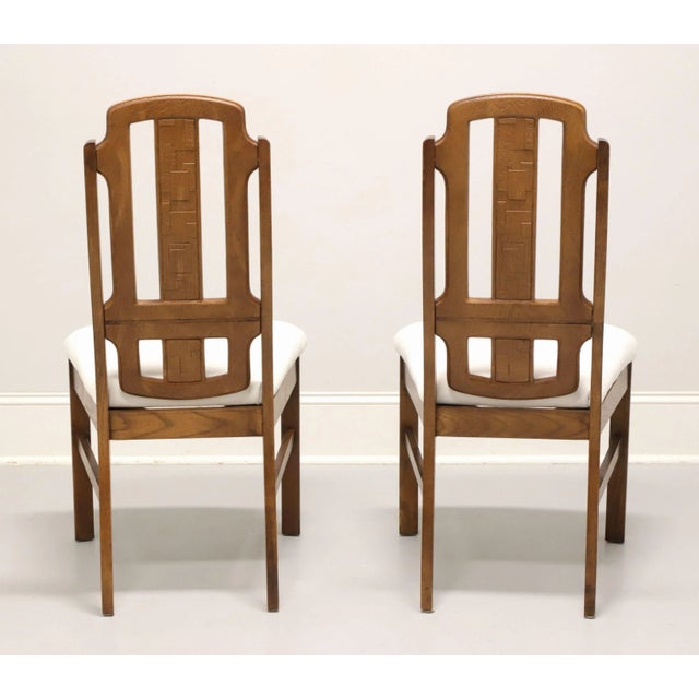 Mid 20th Century Broyhill Premier Mid 20th Century Oak Brutalist Style Dining Side Chairs - Pair B For Sale - Image 5 of 10