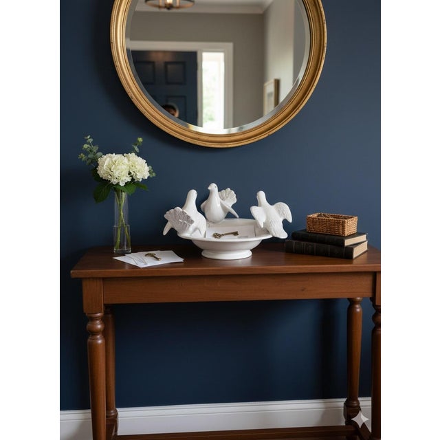 Vintage-Style Italian Ceramic Dove Bowl - Hand-Finished For Sale - Image 9 of 9