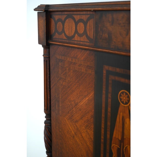 Pair of Inlaid Neoclassical Mahogany Single Beds For Sale - Image 9 of 17