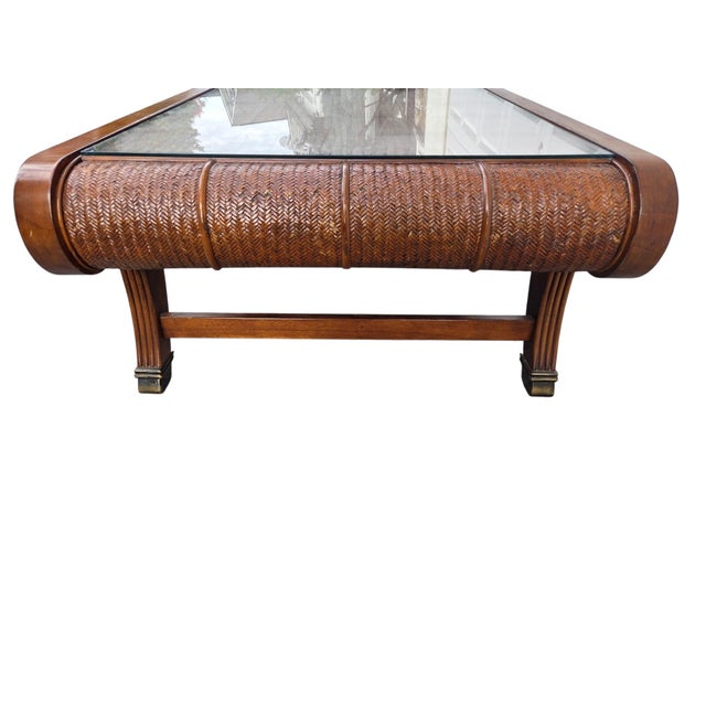1990s Tommy Bahama Lexington Cane Coffee Table British Colonial Classical Revival For Sale - Image 17 of 18