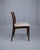 Mid-Century Modern Vintage Hungarian Dining Chairs in Beige Fabric with Blue Center Stripe and Wooden Frames, Set of 4 For Sale - Image 3 of 4