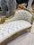 2010s Chaise Longue White Leather Crystal Glass Buttons French Style For Sale - Image 5 of 10