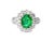 Contemporary Late 20th Century Size 7 18K White Gold Solitaire Emerald Diamond Engagement Ring Estate For Sale - Image 3 of 3