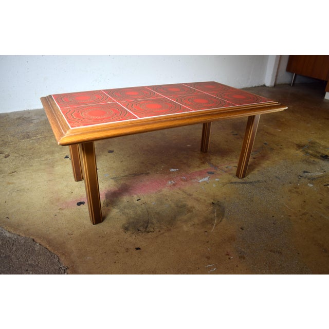 Vintage Side Table with Ceramic Tiles, 1970s For Sale - Image 4 of 6