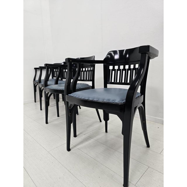 Antique Vienna Secession No. 714 Armchairs by Gustav Siegel for Jacob & Josef Kohn, 1890s, Set of 4 For Sale - Image 15 of 18