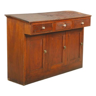 Late 19th C. Mahogany Slant Top Standing Top Desk / Cabinet For Sale