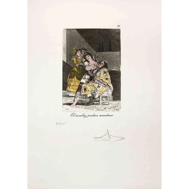 After Salvador Dalì, El Arcabuz Produce Monsters, Mixed Media, 1970s For Sale - Image 4 of 4