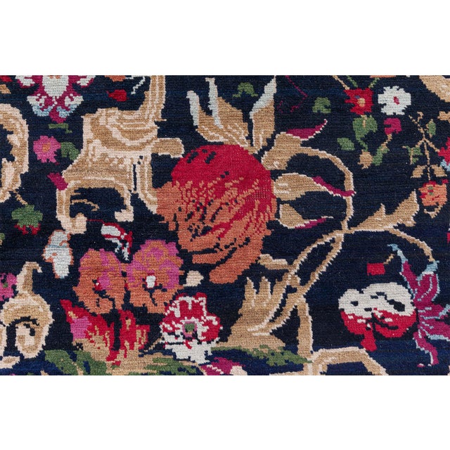 19th Century Karabagh Floral Design Handmade Wool Rug For Sale In New York - Image 6 of 8