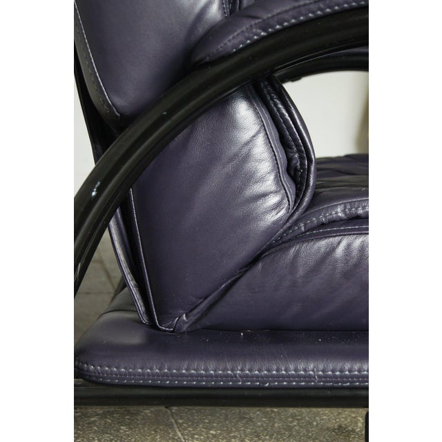 Vintage Italian Lounge Chair in Leather For Sale - Image 11 of 14