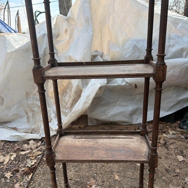 Wood Late 19th Century Wooden Tiered Etagere With Pagoda-Style Top For Sale - Image 7 of 12