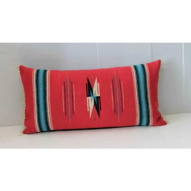 Red This vibrant red ground Mexican or American Indian weaving has bold colors and in great condition. The backing is in a...
