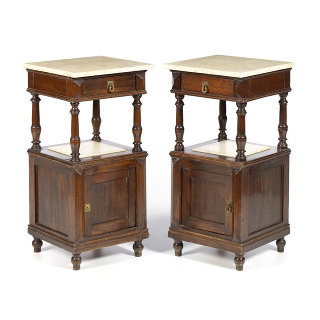 Brown Bedside Tables, 19th Century, Set of 2 For Sale - Image 8 of 8