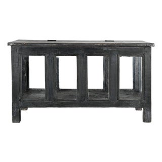 Small Display Case on Legs with Black Finish For Sale