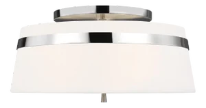 Alexa Hampton by Visual Comfort Studio Cordtlandt Large Semi-Flush Mount, Silver