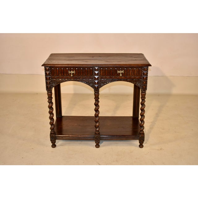 19th Century English Oak Carved Console For Sale - Image 4 of 10