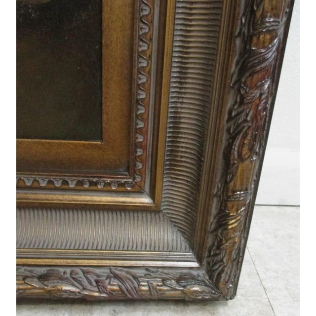 1980s 1980s Large Timeless Treasures Gold Gilt Carved Bathing Ladies Women Oil Painting For Sale - Image 5 of 9