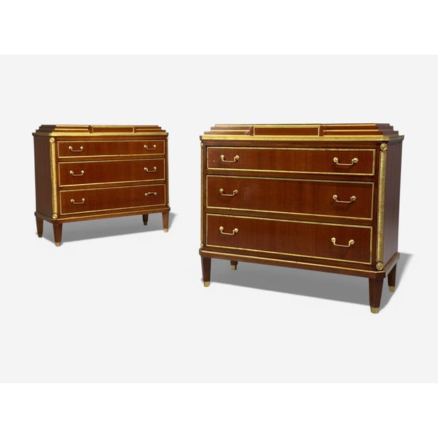 Neoclassical Russian Neoclassical Style, Commodes, Mahogany, Brass, Europe, 1980s For Sale - Image 3 of 13