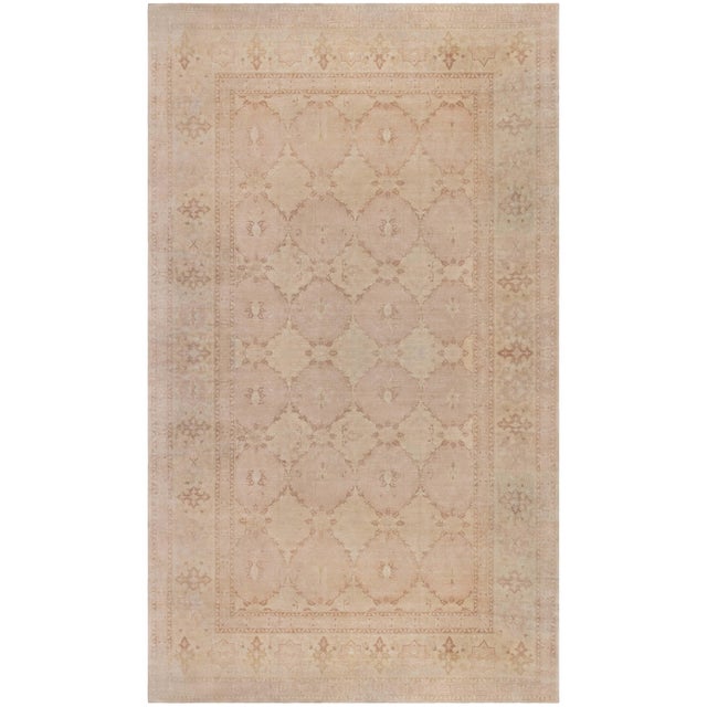 Inspired Traditional Rug Medallion Taupe "Roselace" by Doris Leslie Blau For Sale