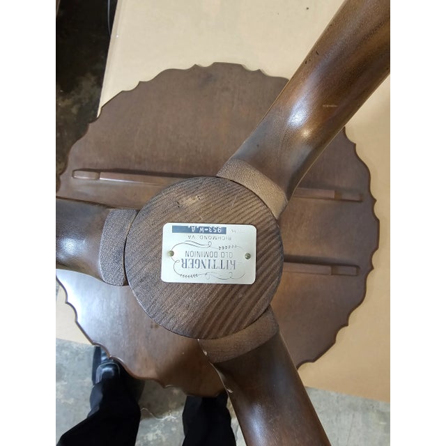 Mid 20th Century Kittinger Old Dominion Carved Chippendale Mahogany Tilt Top Table Ball & Claw For Sale - Image 9 of 9