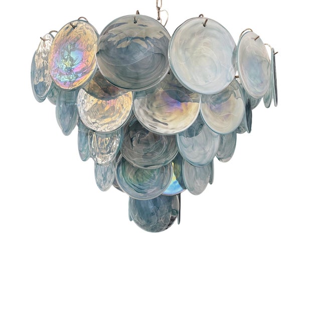 Blue Murano Glass Pendant Light in Blue and Smoky Tones from Justfurnituress SRL For Sale - Image 8 of 10