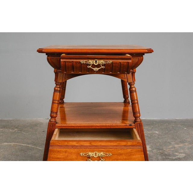 Antique Side Table in Wood and Brass For Sale - Image 17 of 18