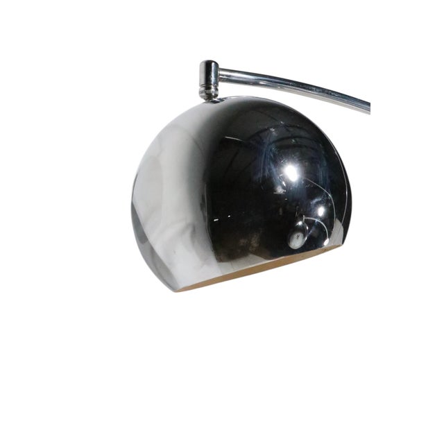Mid 20th Century Chrome and Marble Arc Form Floor Lamp For Sale - Image 10 of 13