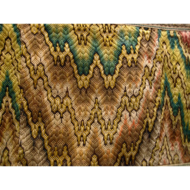 Pair of Flame Stitch Bargello Embroidery Valence 18 Century For Sale - Image 6 of 14