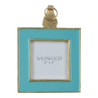 Wildwood Aqua Enamel Wall Frame, Small For Sale
