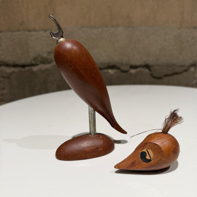 Bird Corkscrew Bottle Opener Arne Basse Mid Century Danish Modern in Teak For Sale - Image 11 of 13