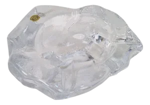Vintage Brutalist Ice Glass Ashtray from Val Saint Lambert, 1960s
