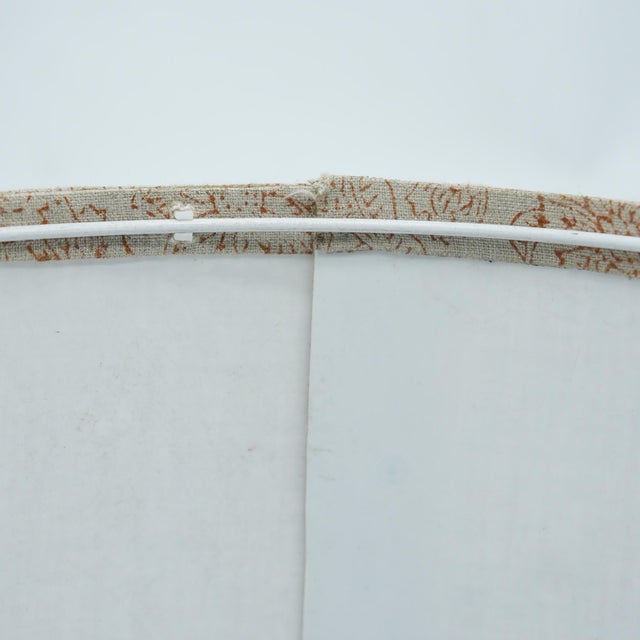 Handmade Brown Jarul Block Print Detachable Drum Lampshade – Drape Style – 3" Top X 13" Bottom X 10" High For Sale - Image 4 of 8