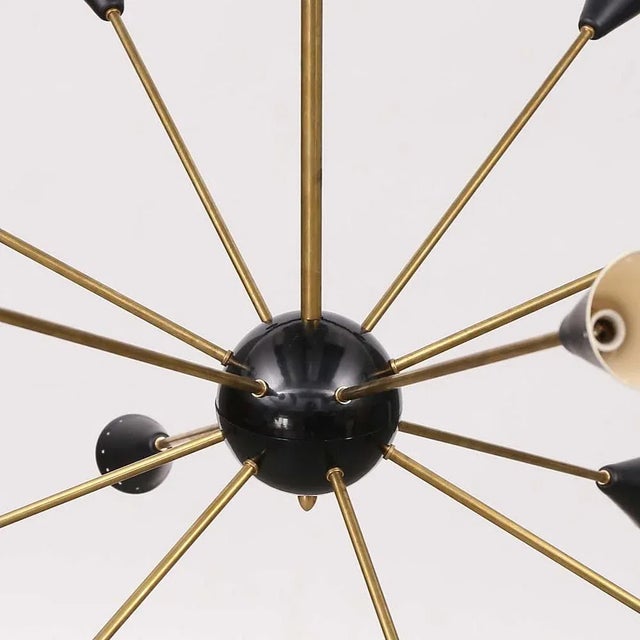 Vintage Sputnik Ceiling Lamp in Brass, 1950s For Sale - Image 5 of 6