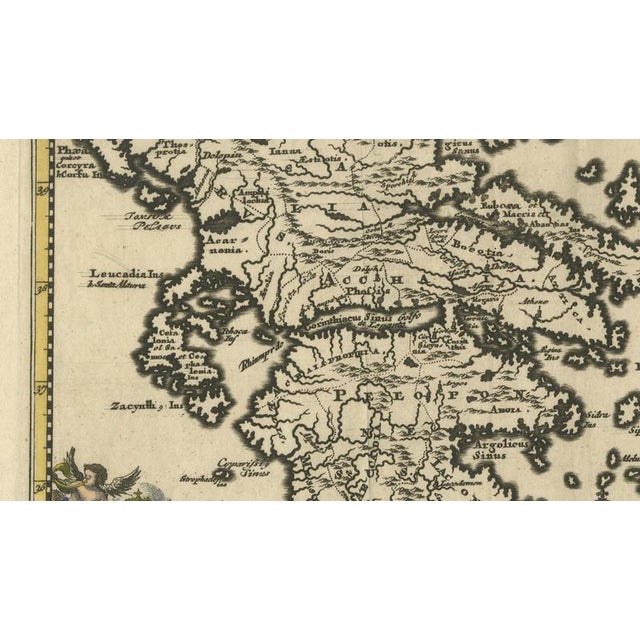 Copper Antique Greek Map of Aegean Sea and Crete, 1697 For Sale - Image 8 of 9